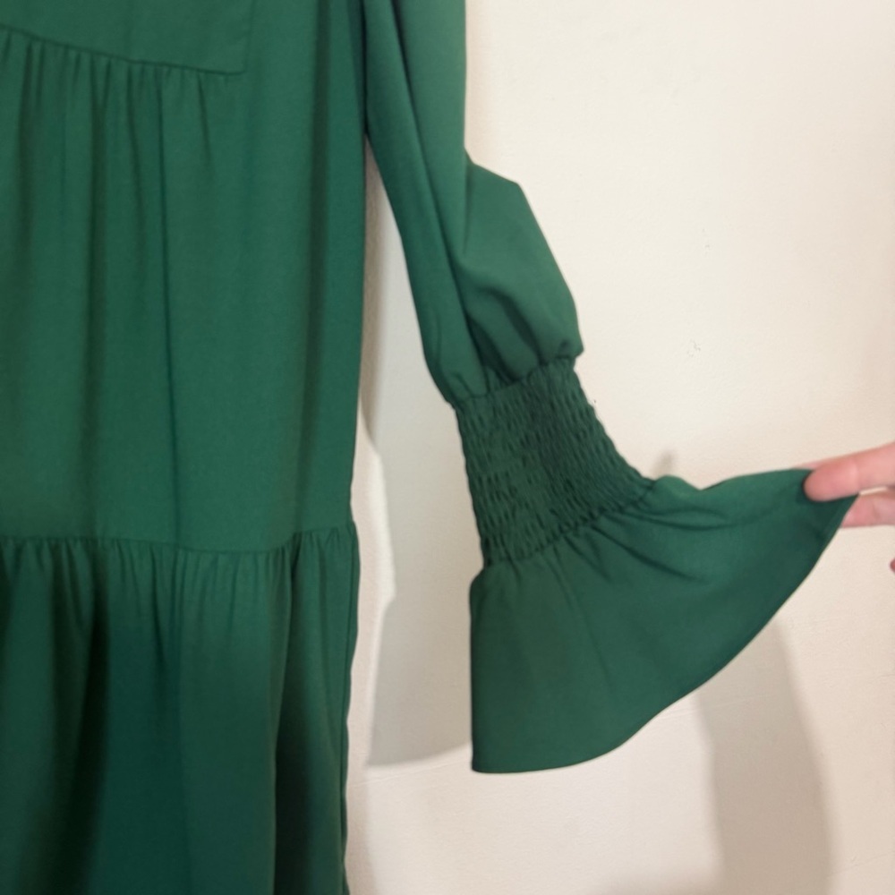 Tuckernuck Pomander Place Green Crepe Kenzo Dress SIZE MEDIUM - Picture 4 of 7